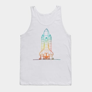 Rainbow space ship Tank Top